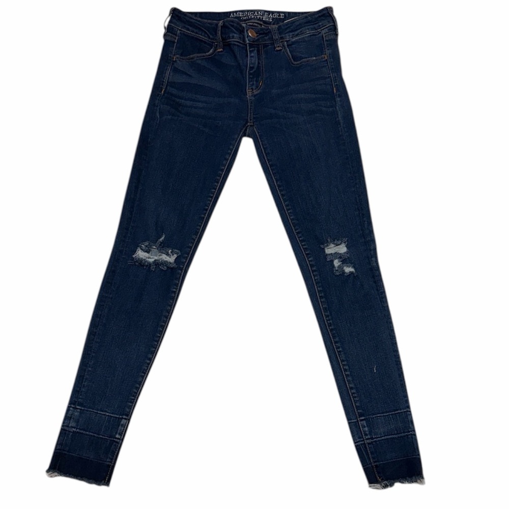 AMERICAN EAGLE WOMENS SUPER STRETCH DENIM JEGGINGS SIZE 4 REGULAR